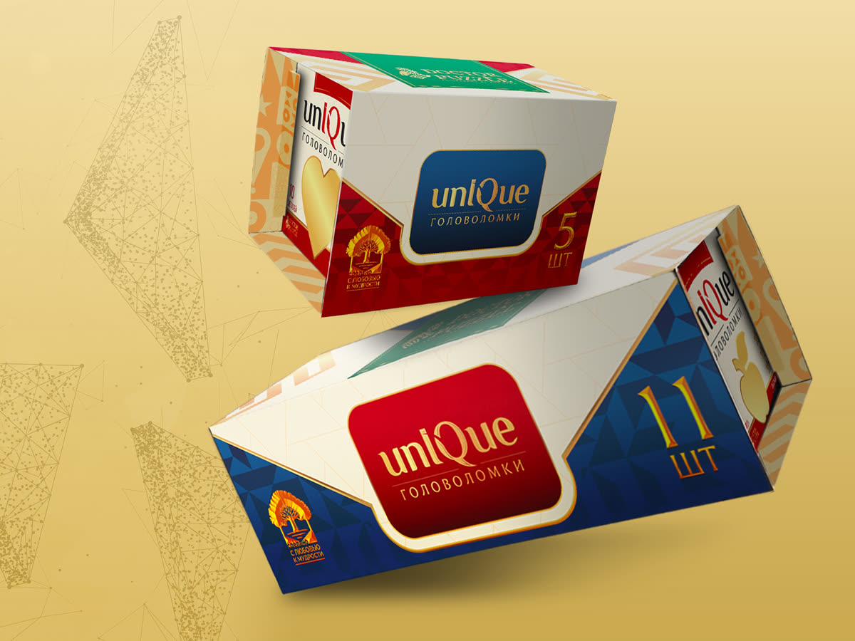 Головоломки UNIQUE — брендированные наборы на 5 и 11 фигур
