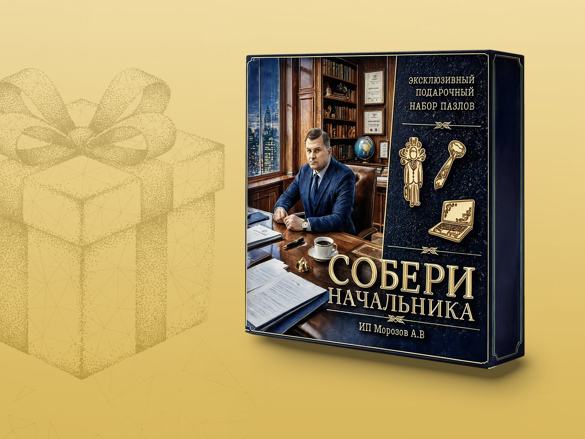 «Собери начальника» — эксклюзивный подарочный набор пазлов с живописным портретом руководителя